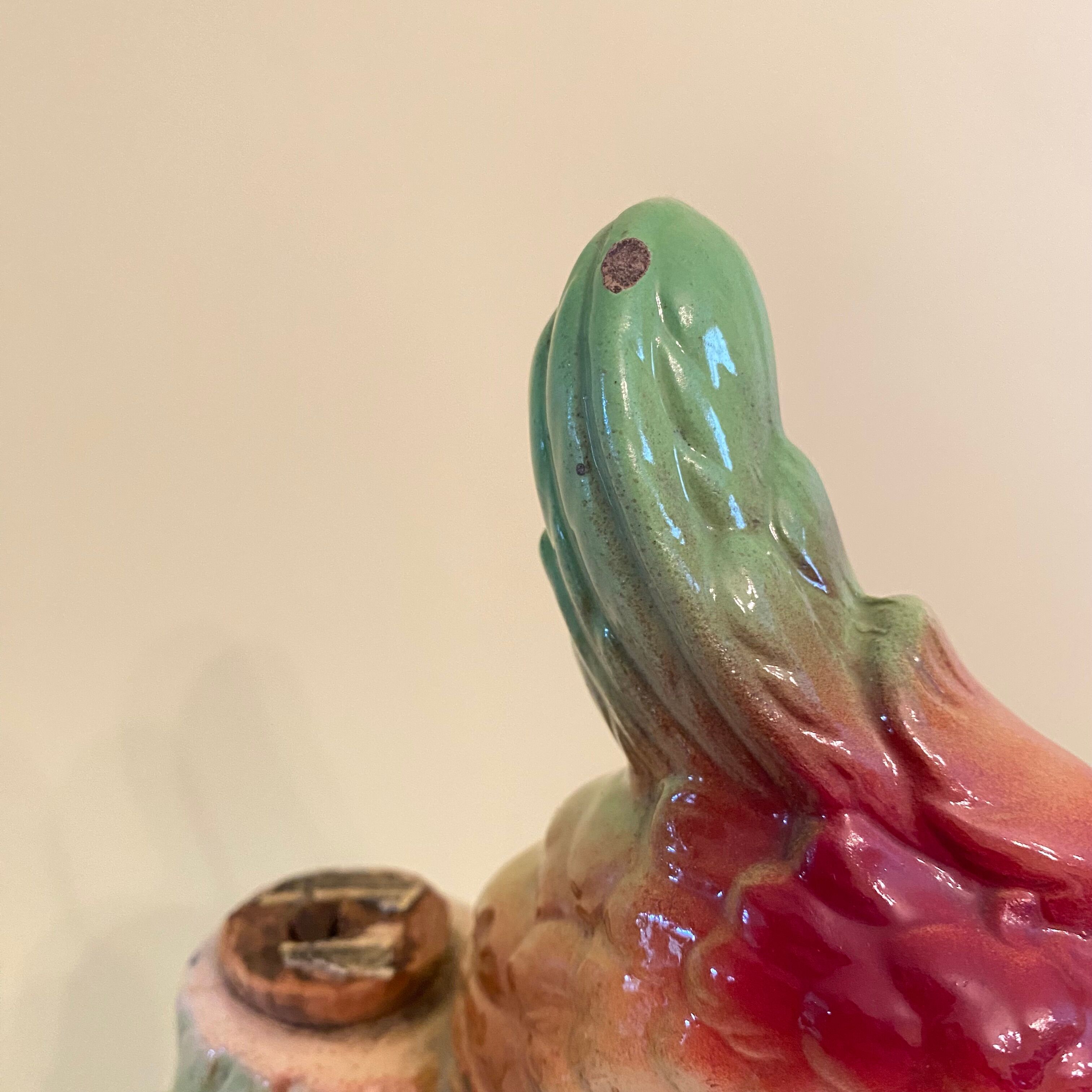 Vintage ceramic parrot pitcher