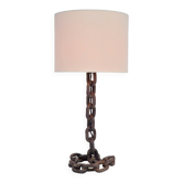 Lampe de table en chaîne brutaliste attribuée à Franz West, années 1980