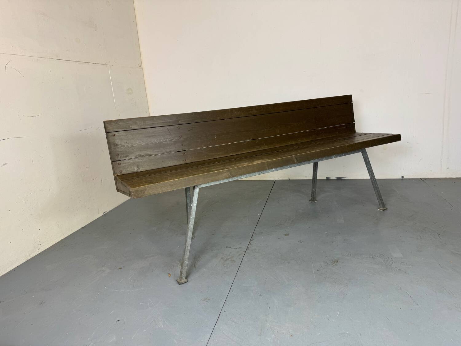 Banc Moderniste en Bois et Acier par Dom Hans van der Laan, 1965