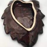 Ceramic center dish from vallauris leaf shape 42 cm