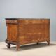 Antique walnut burl commode with marble top, Italy, 20th century.
