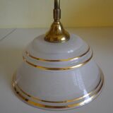 Suspension in brass and glass opaque granulated 1960s/1970s