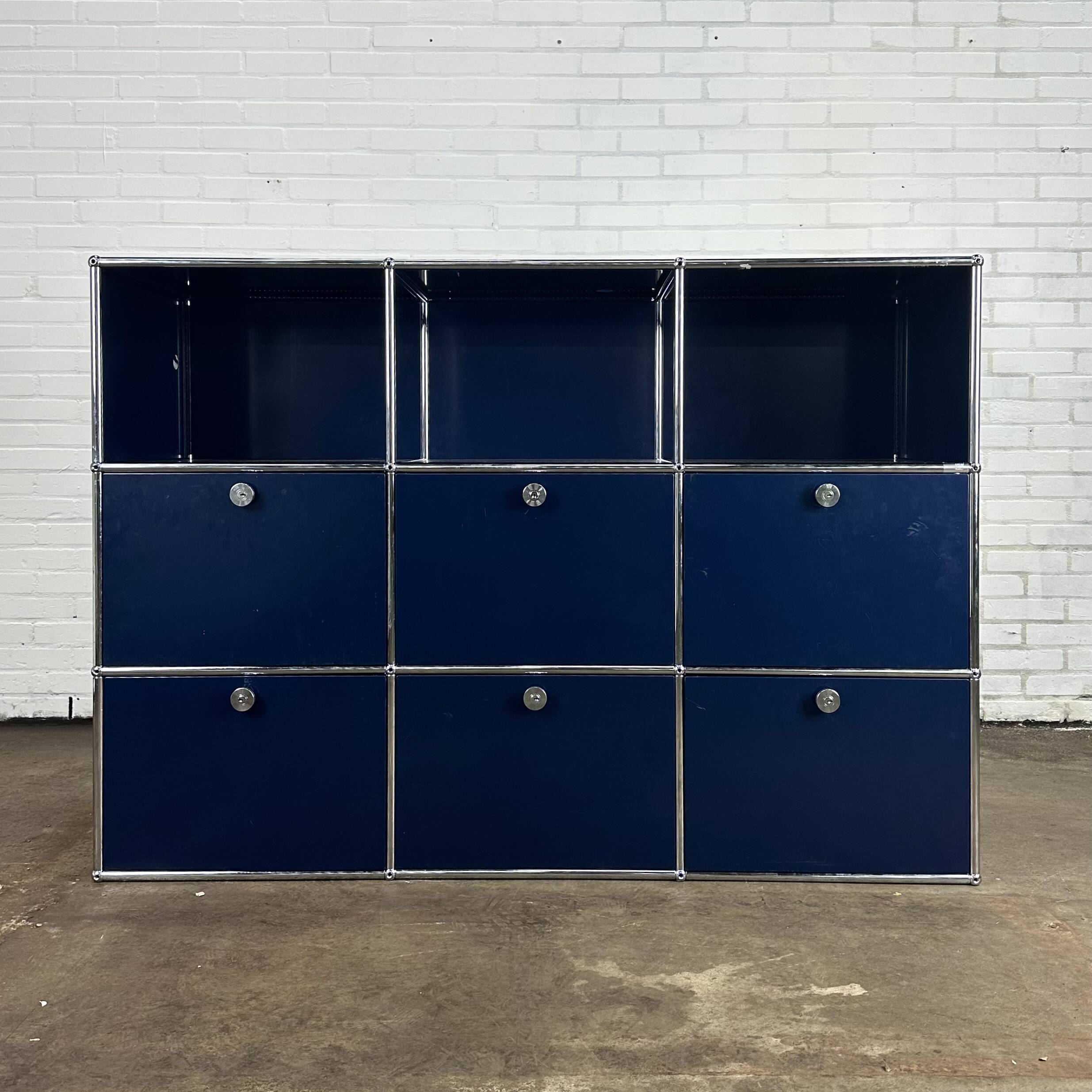 USM Haller cabinet / highboard dark blue with open modules