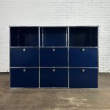 USM Haller cabinet / highboard dark blue with open modules