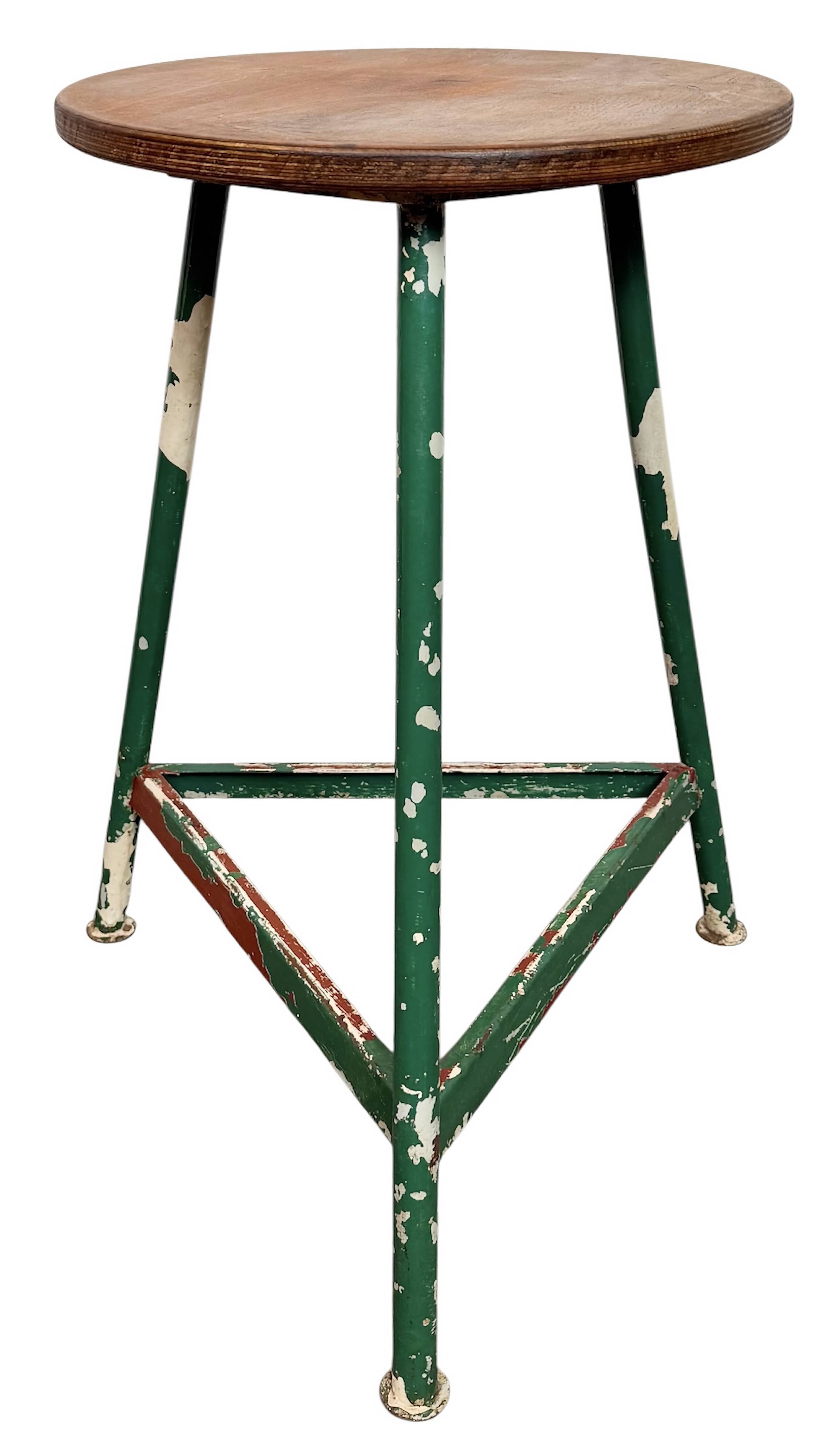 Green Industrial Workshop Stool, 1960s