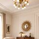 Honsel Leuchten ceiling light with 10 brass lights, Mid Century, 1970s.