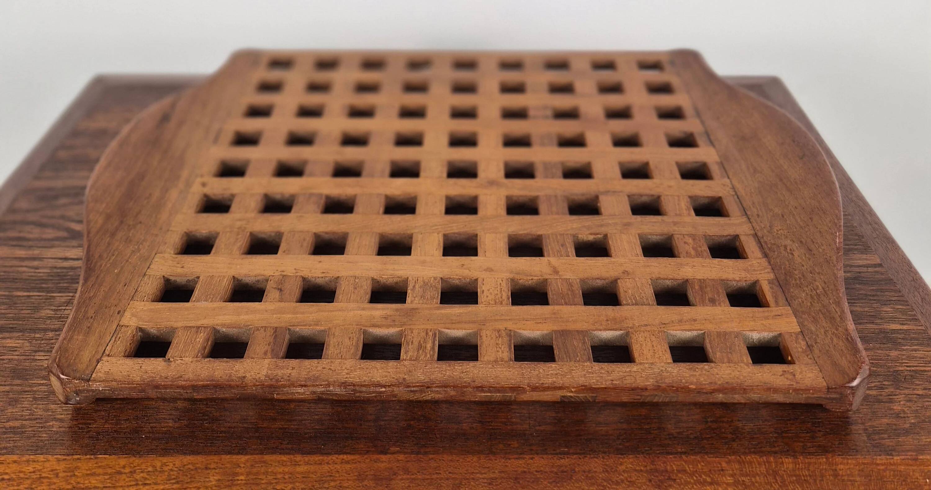 Teak plateau with crossbars attributed to Jens Quistgaard, Denmark, 1960.