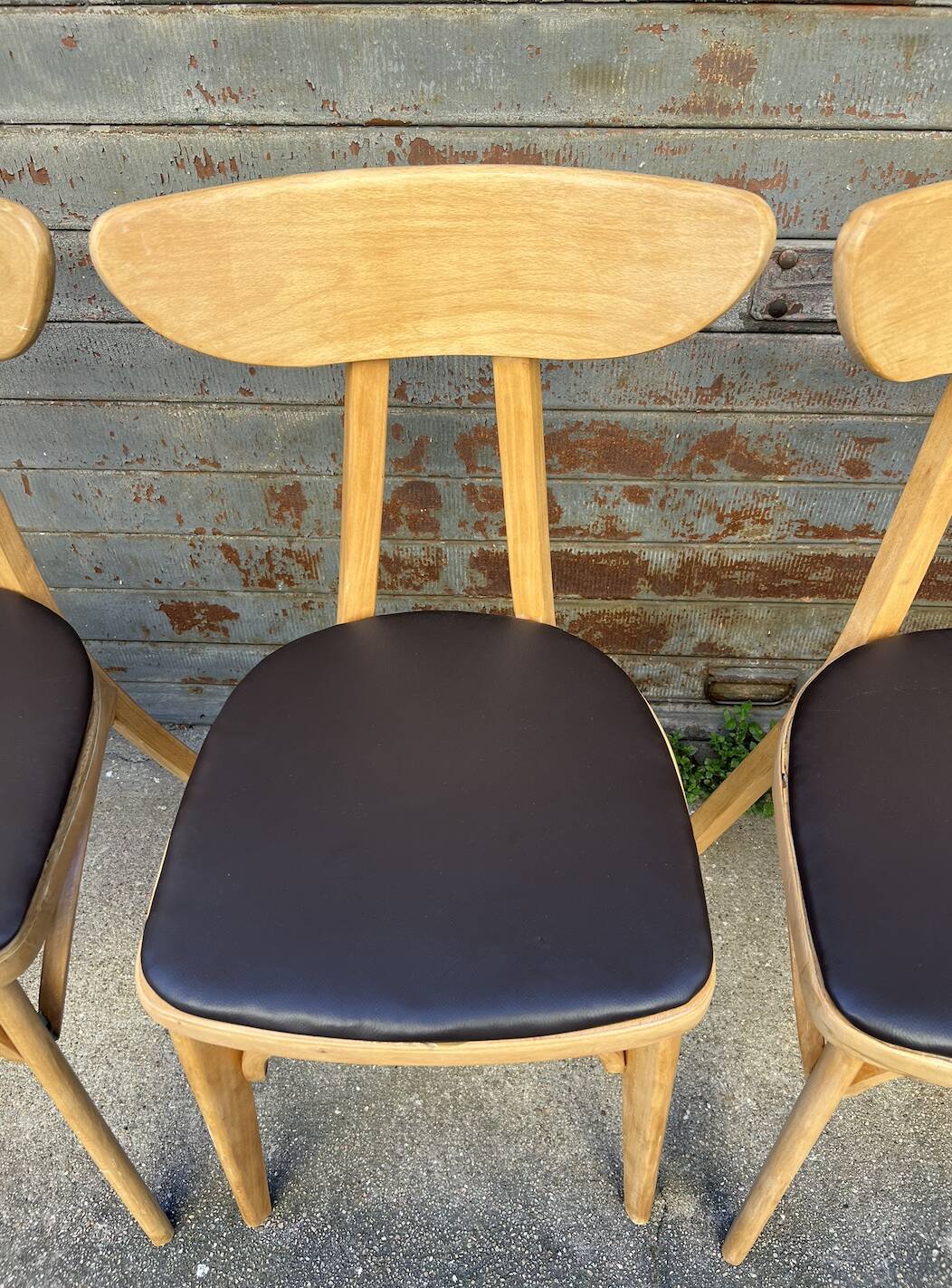 (Lot) 5 chaises modèle Banane estampillées Lutherma (Restaurées)