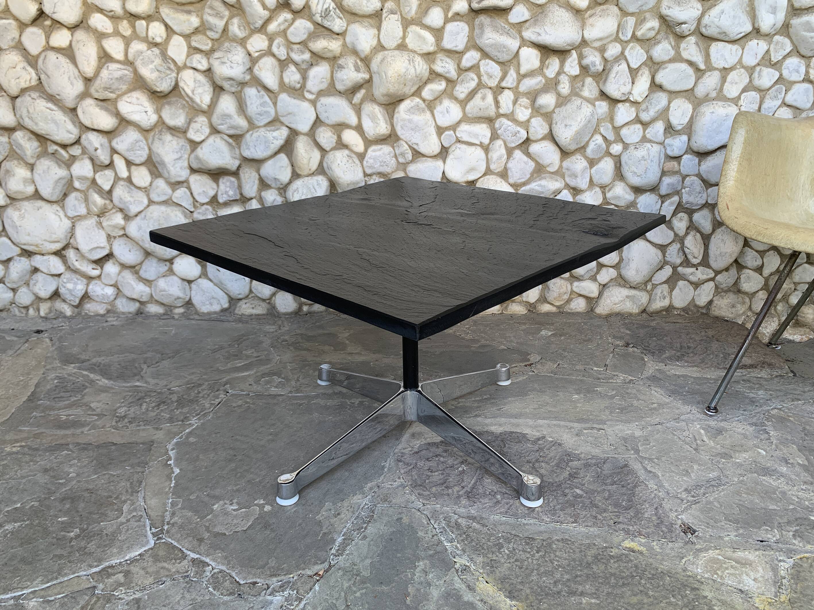 Contract Base Slate Coffee Table, Charles & Ray Eames, Herman Miller 1960