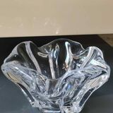 Empty Pocket/Organic floral shape ashtray/Corolla in transparent crystal. Baccarat style