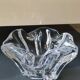 Empty Pocket/Organic floral shape ashtray/Corolla in transparent crystal. Baccarat style