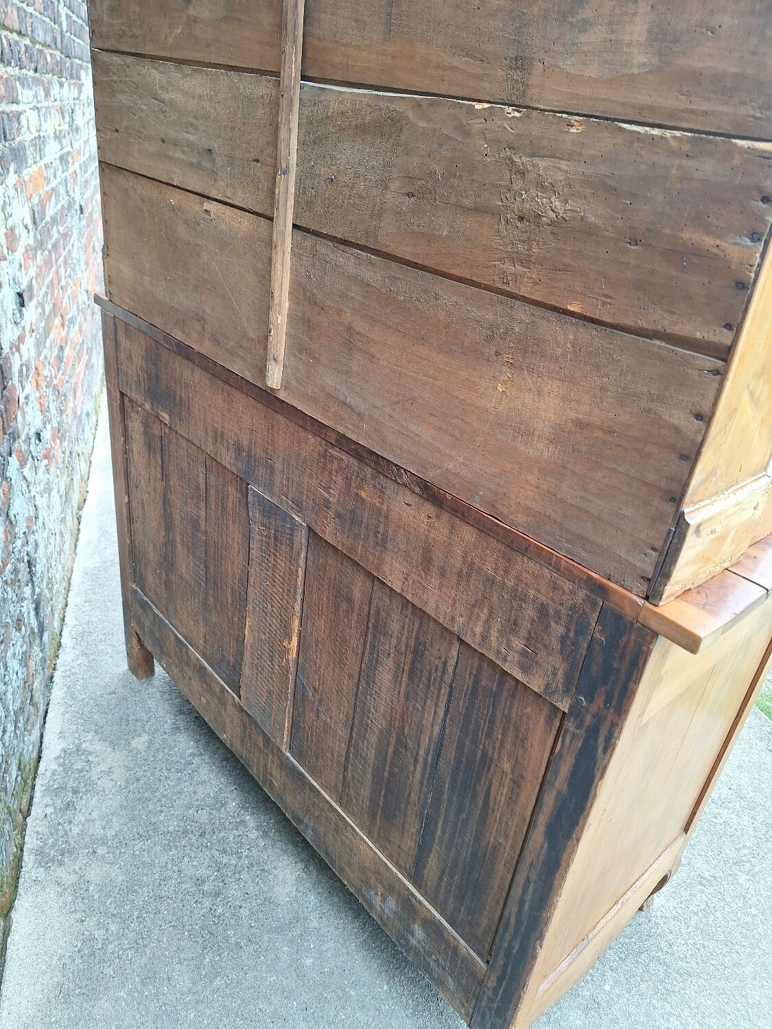 Antique sideboard, solid wood farmhouse furniture.