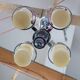 Restored Bauhaus/Art Deco chrome & glass chandelier, Czechoslovakia, 1930s