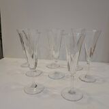 8 champagne flutes Cristallerie de Saint Louis model Cerdagne