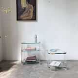 Glass and Plexiglas consoles from the 80s