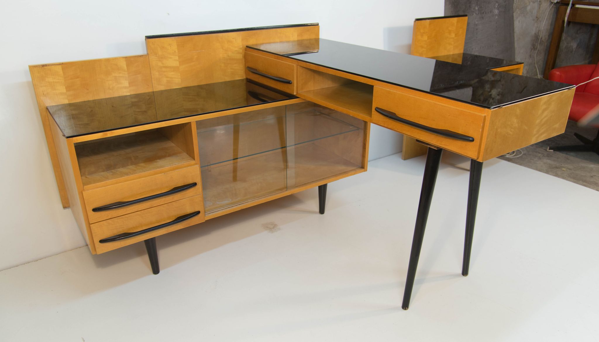 Modular set of table, night stand and chest of drawers by M. Pozar, 1960s