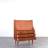 Secrétaire en teck danois du milieu du siècle par Gunnar Nielsen pour Tibergaard, années 1960.