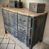 Solid wood crossbow chest of drawers