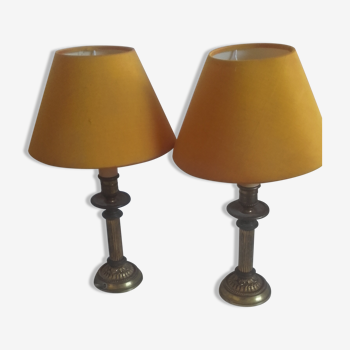 Paire de lampes de table en bronze