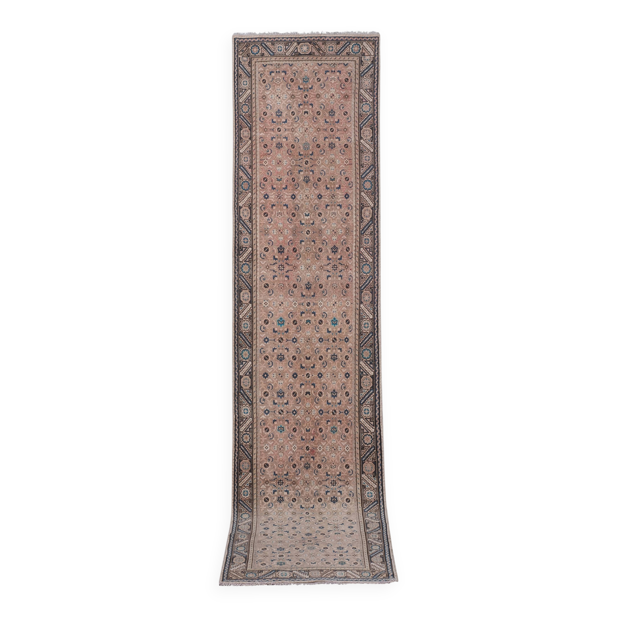 Vintage Turkish Oushak Handwoven Rug 97x417 cm