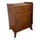 Small vintage chest of drawers in walnut and walnut veneer – 3 drawers