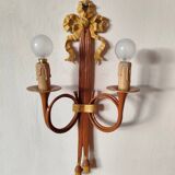 bronze-painted metal wall light, 2 lights, Napoléon III style lamp