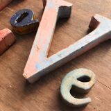 Lot of old metal letters