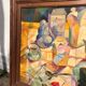 Tableau école cubiste vintage nature morte collection