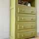 Meuble de rangement vintage en bois vert