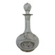 Antique blown glass carafe, enamelled with floral decoration, in the style of Legras.