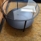Table se en verre et metal