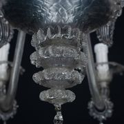 1940s Vintage Murano Clear Glass Chandelier, Classic Italian Art Glass