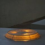 Large Swedish wall/ceiling light from the mid-century in linen and lace, Sweden, 1950s.