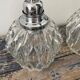 Set of vintage electrified glass wall lamps