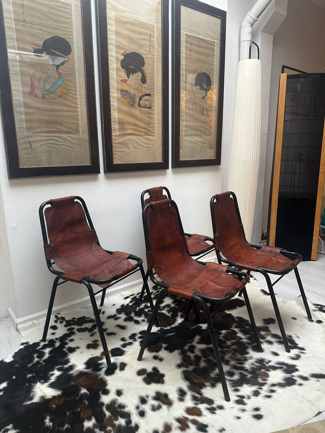 8 authentic "Les Arcs" chairs by Charlotte Perriand - 1960s
