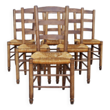 6 straw chairs in the style of the Georges Robert