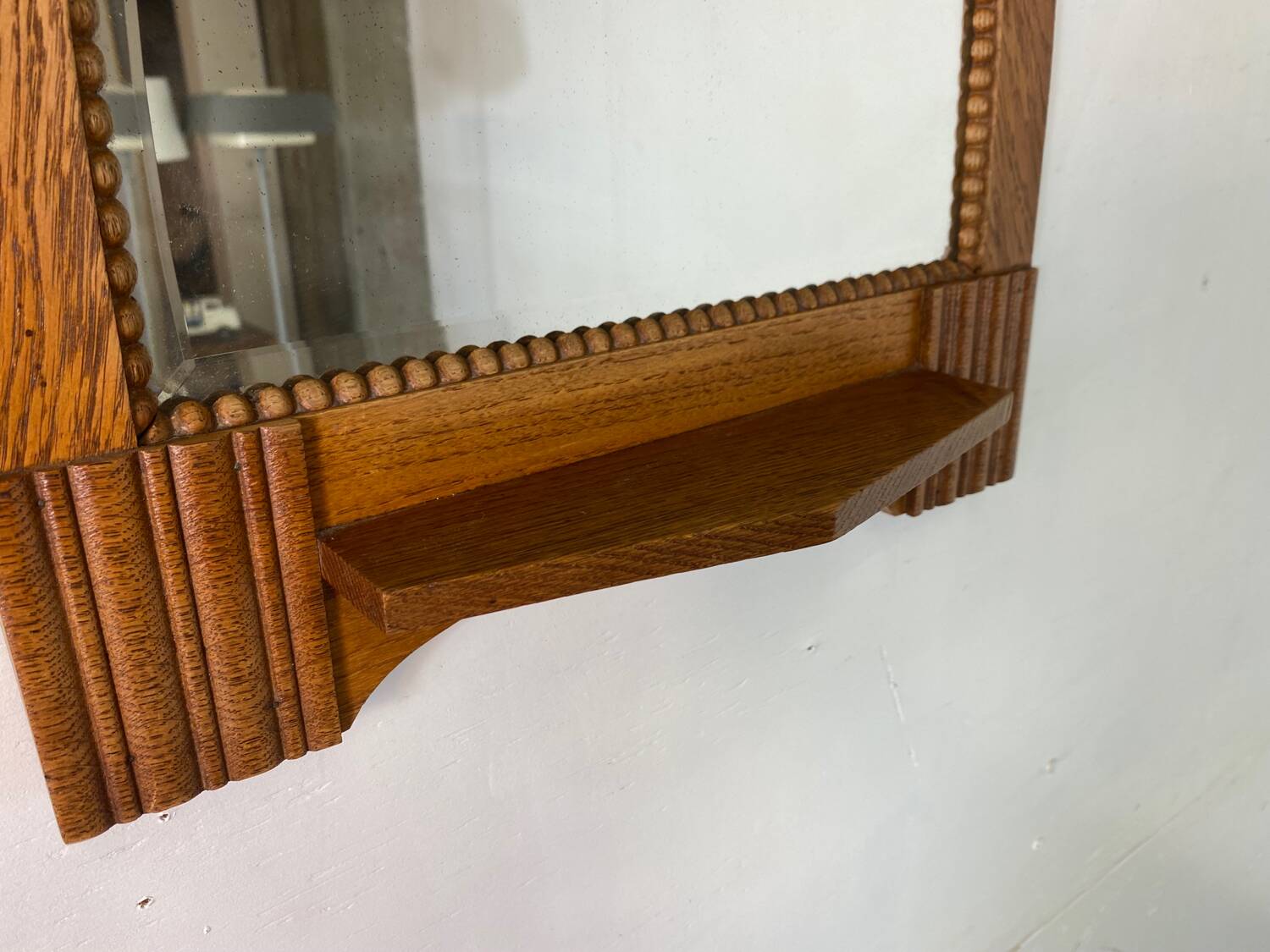 Art Deco Oak Amsterdamse School Mirror, 1920s