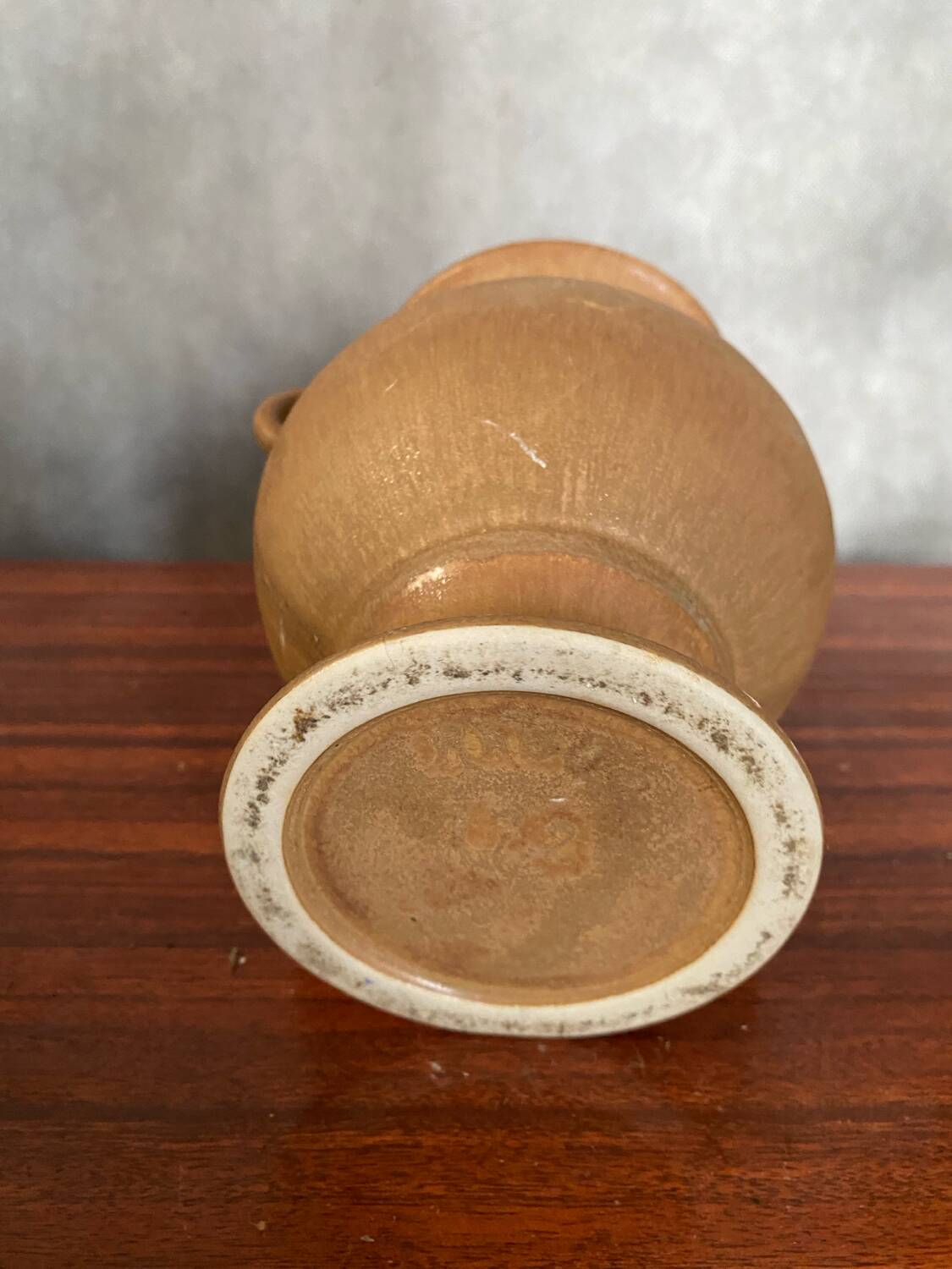 Antique vase with handles rhodes france ceramic beige vintage