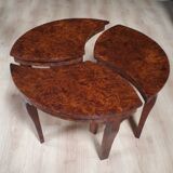 Coffee table in thuya magnifying glass 1960