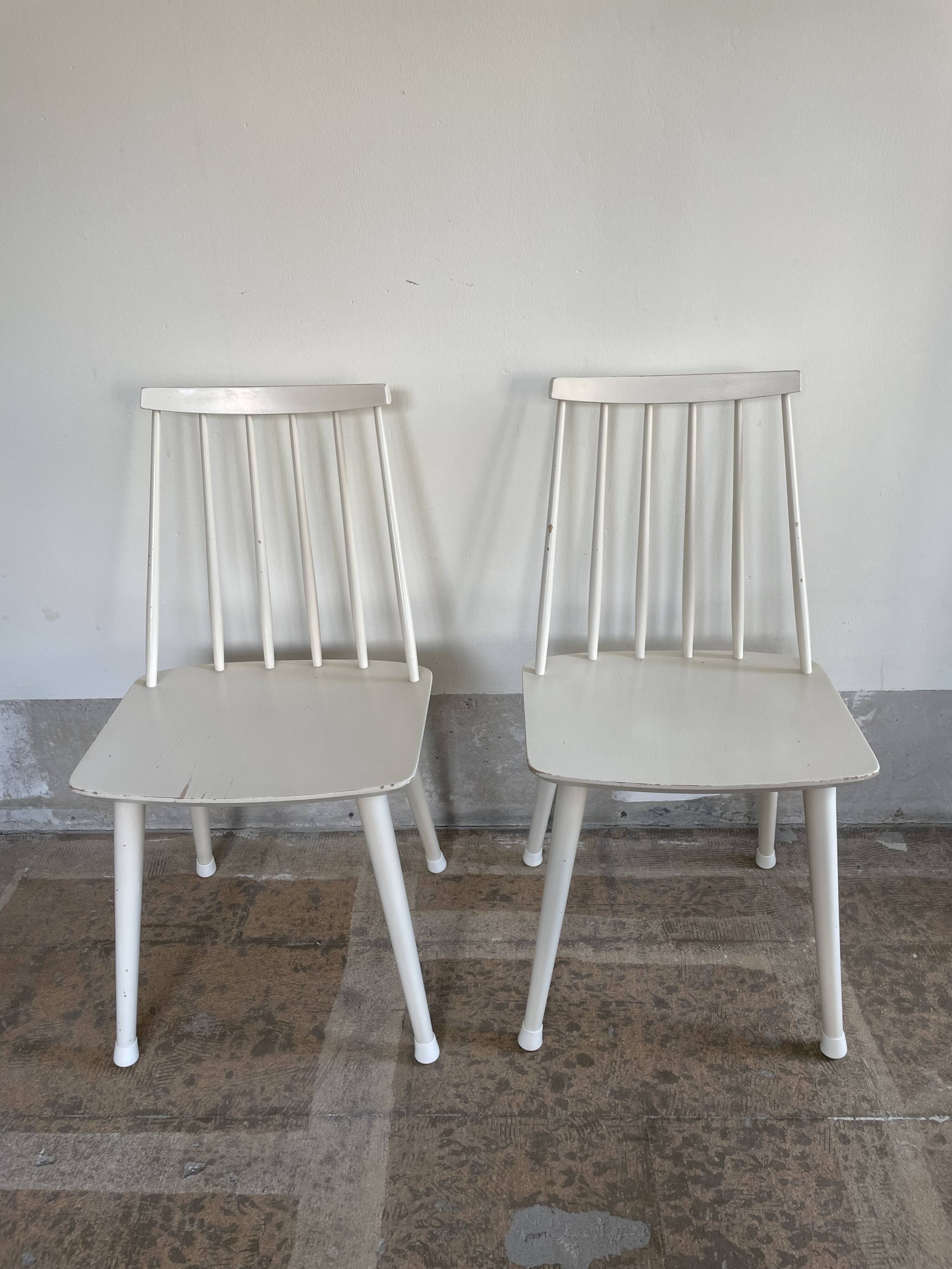 Two white, wooden Farstrup chairs, model 216