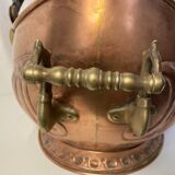 19th century copper and brass coal bucket