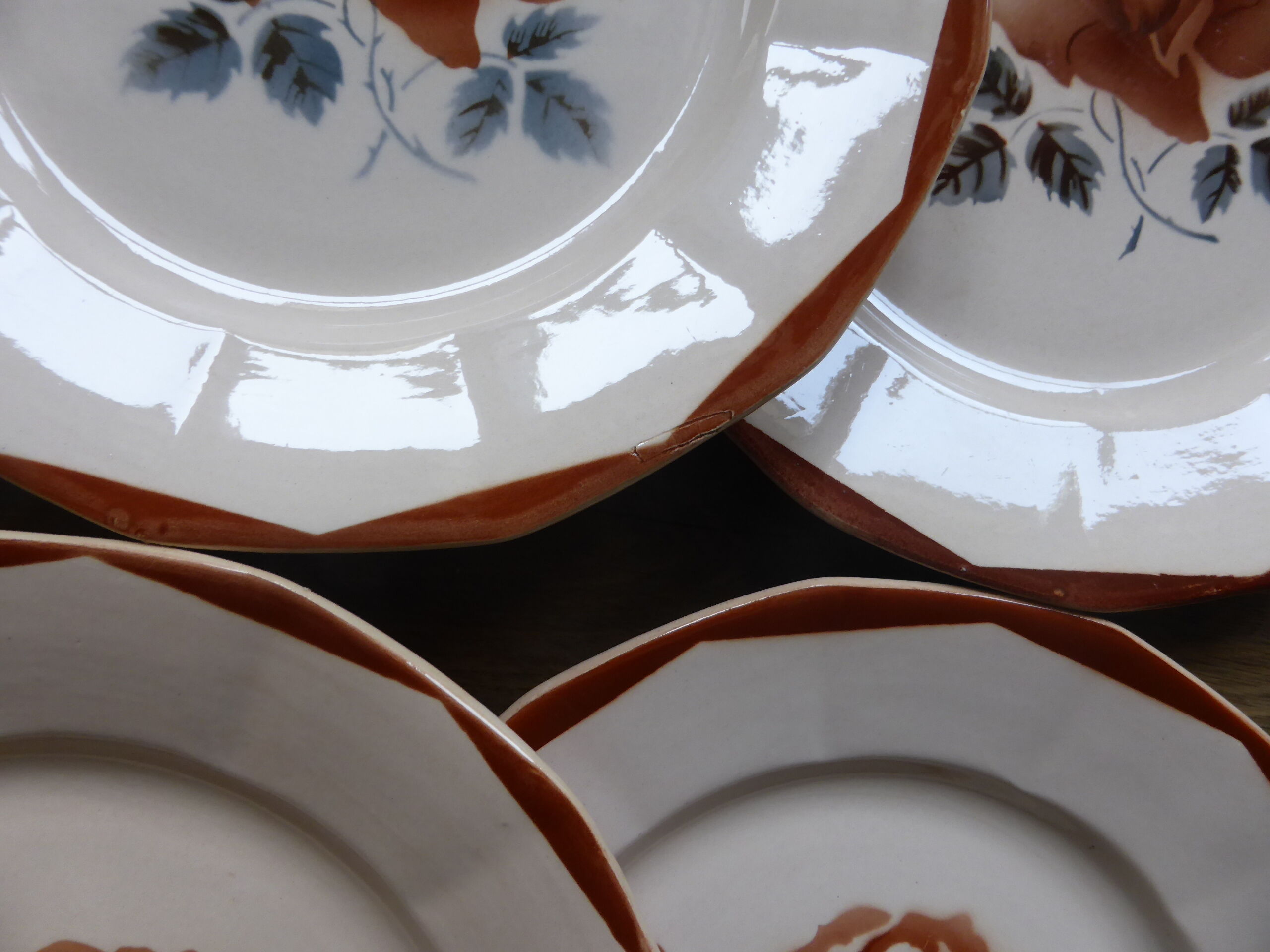 6 flat plates of Digoin Sarreguemines