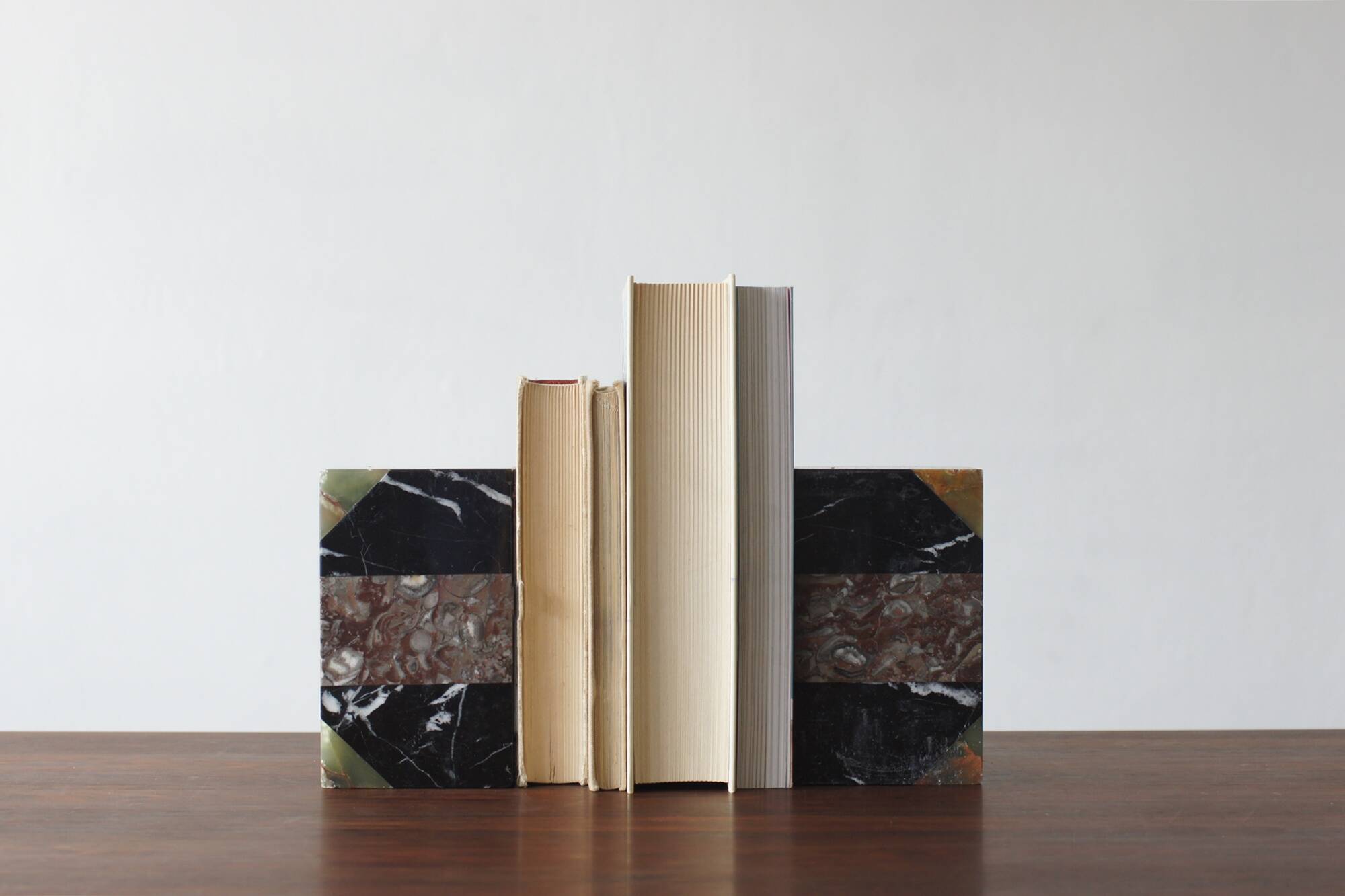 Art Deco French Marble Bookends, 1930s, Set of 2