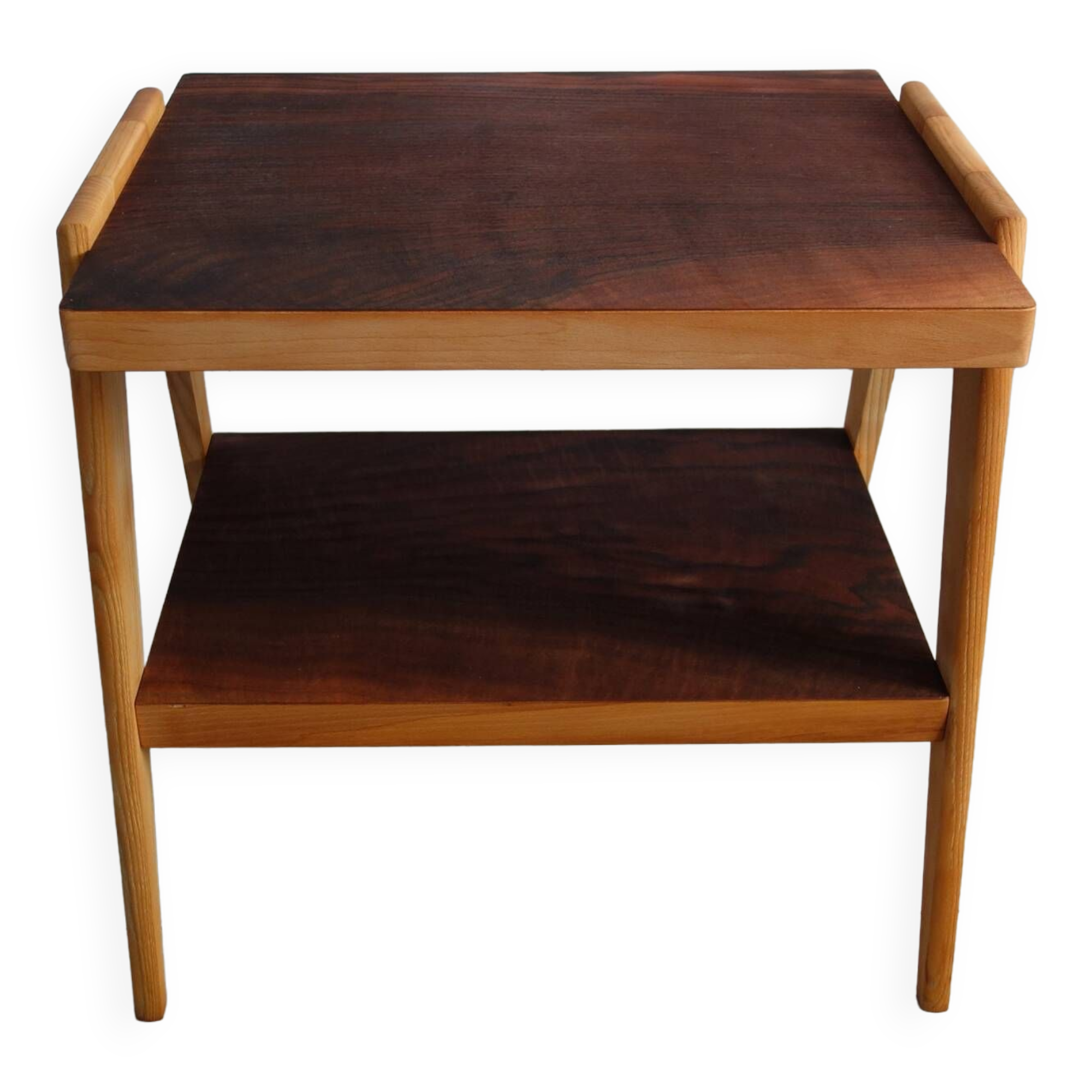 2-tier wooden coffee table from the 50s and 60s