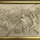 Marble high relief by François Duquesnoy "Putti, garlands and flowers" Paris