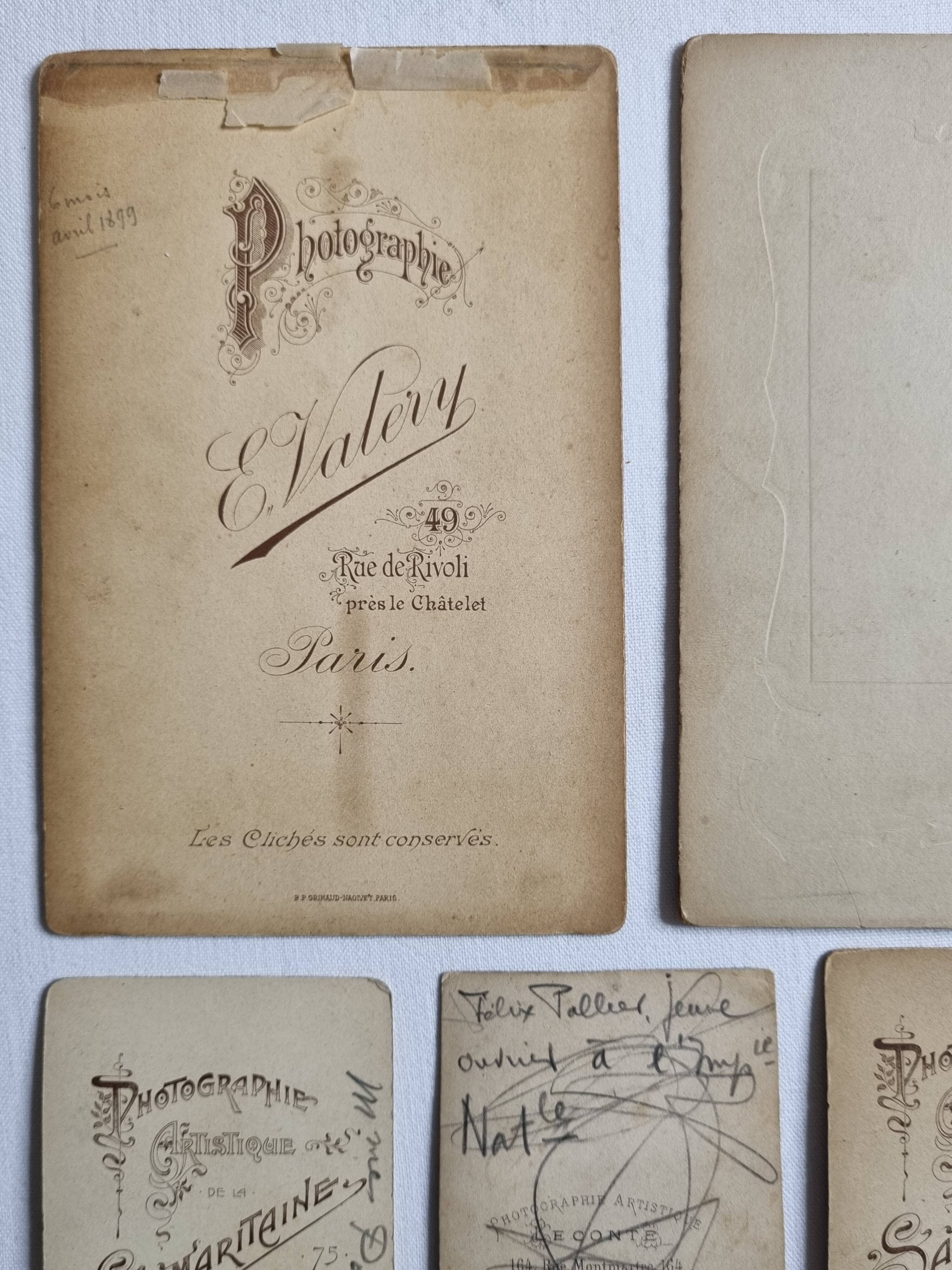 Set of 21 old photographic portraits from the end of the 19th century to the beginning of the 20th century