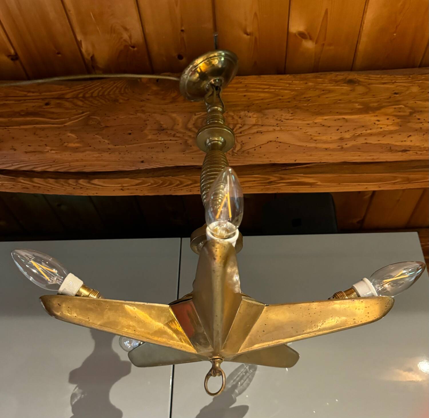 Mid-20th century star-shaped chandelier
