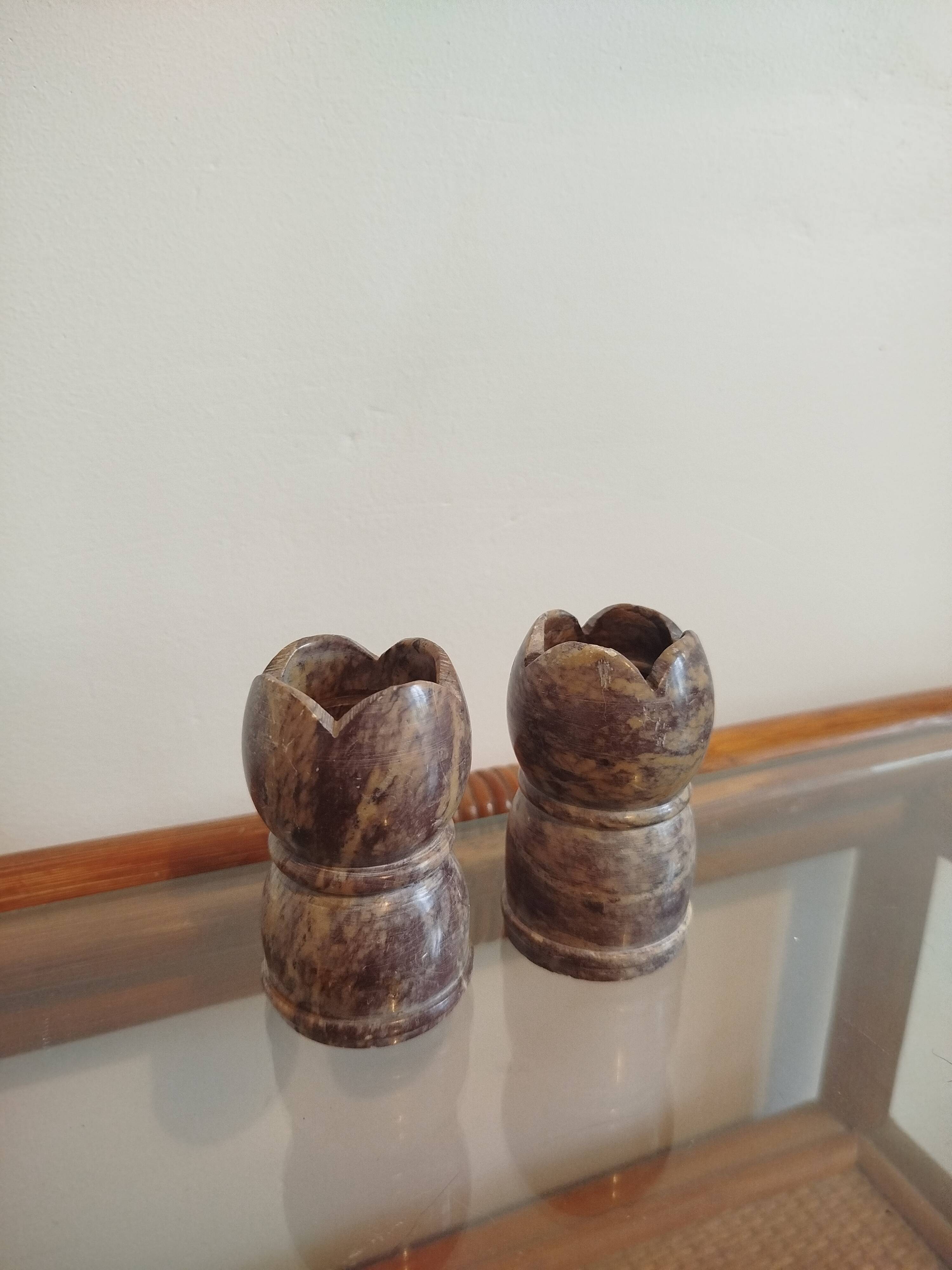 Alabaster candle holder