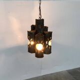 Brutalist Mid-Century Metal Pendant