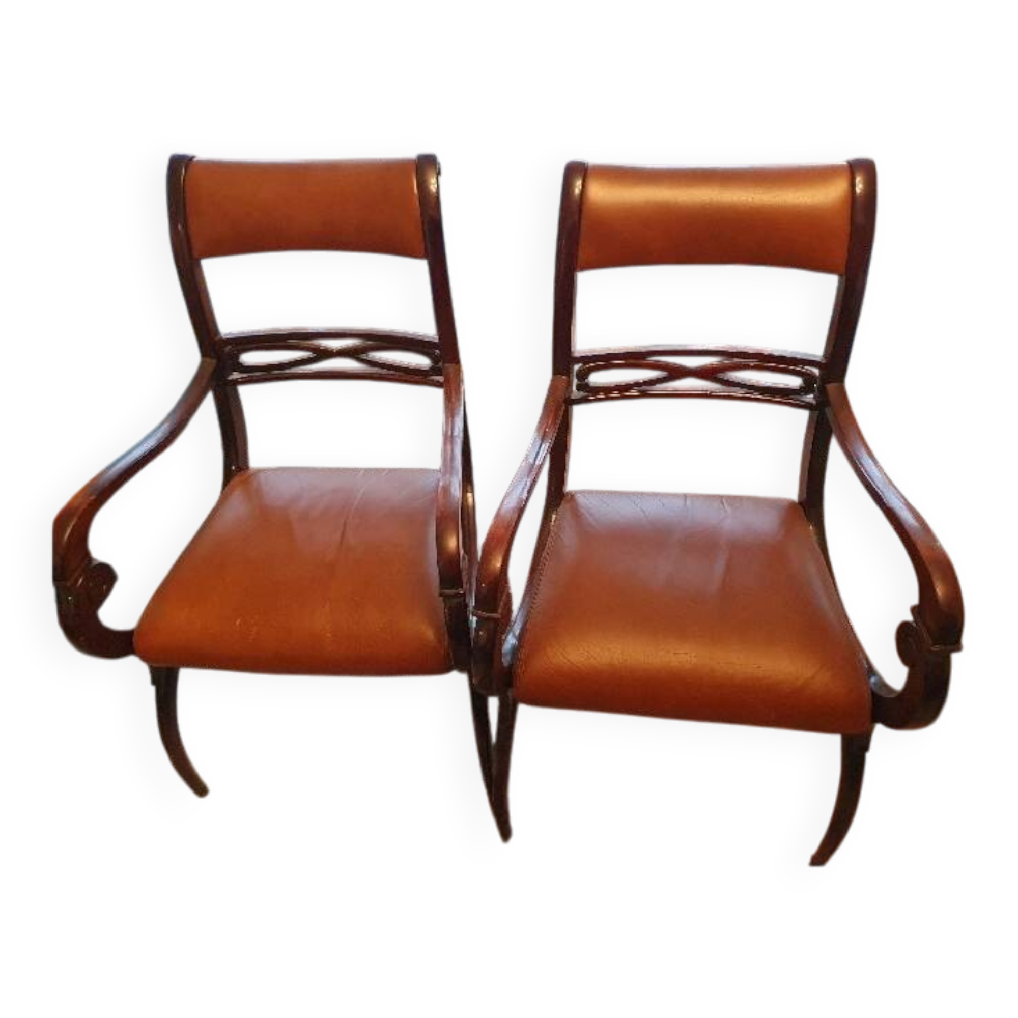 Set of 2 Empire style armchairs.